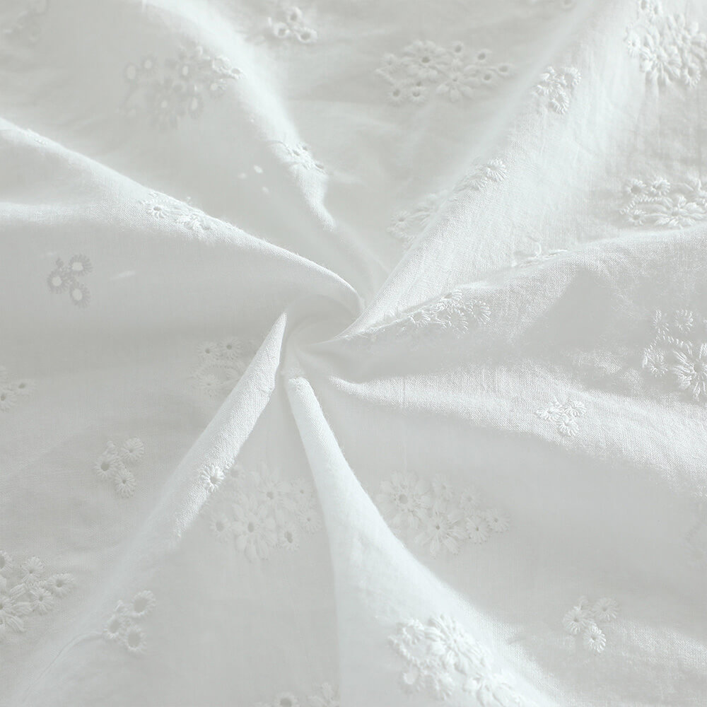 Embroidered Fabric All-Over Cutwork Cotton for Women's Wear Wholesale 7